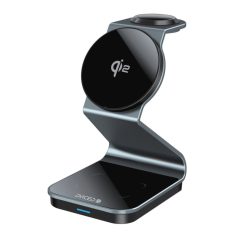   Dviced 3-in-1 Magnetic Qi2 Wireless Charger Stand Tarnish gray