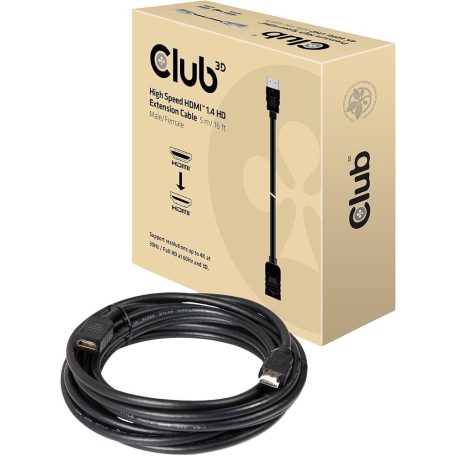 Club3D High Speed HDMI 1.4 HD Extension Cable 5m Black