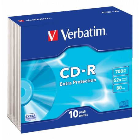 Verbatim DataLife CD-R 80 52x slim tok 10db/cs (10-es címke)