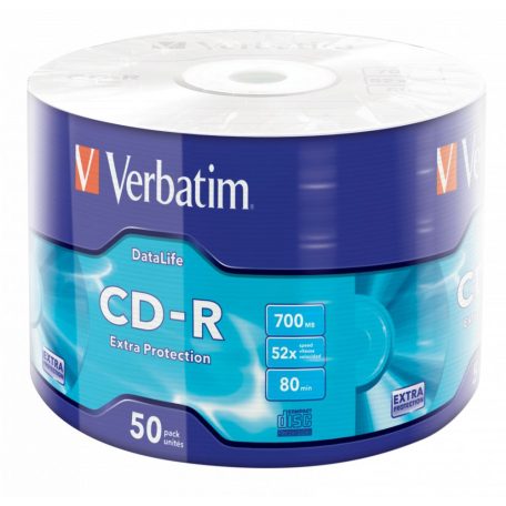 Verbatim DataLife CD-R 80 52x zsugor csomagolás 50db/cs (50-es címke)