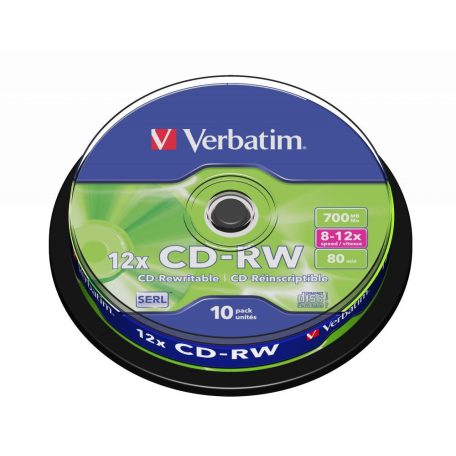 Verbatim CD-RW 80 8-12x 10db/henger (10-ös címke)