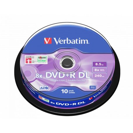 Verbatim DVD+R 8,5Gb 8x Hengeres 10db/csomag (10-es címke)