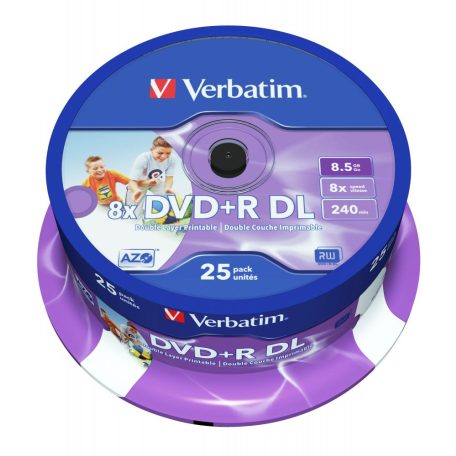 Verbatim DVD+R 8,5Gb 8x Hengeres 25db/csomag (25-ös címke)