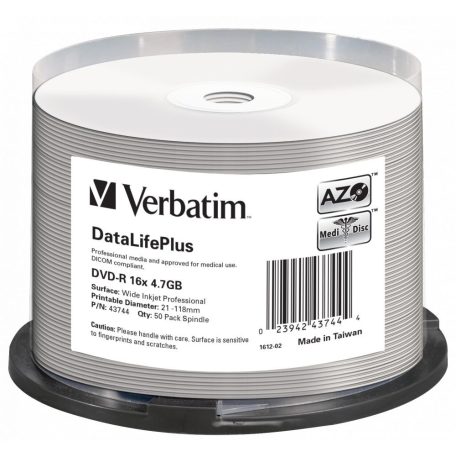 Verbatim DVD-R 4,7Gb 16x Hengeres 50db/csomag (50-es címke)