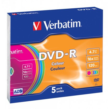 Verbatim DVD-R 4,7Gb 16x Slim 5db/csomag (5-ös címke)