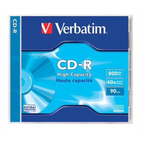 Verbatim CD-R 90 40x Normál tok 1db-os (1-es címke)