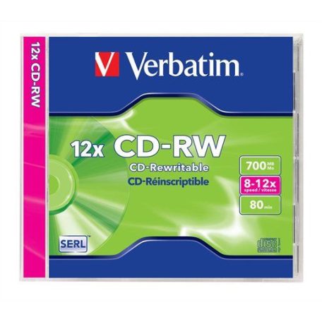 Verbatim CD-RW 80 8-12x Normál tok 1db-os (1-es címke)