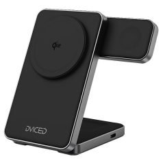 Dviced 3-in-1 foldable magnetic wireless charger stand Black