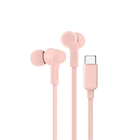 Belkin SoundForm USB-C Wired Earbuds with Adjustable Volume Limiter Pink