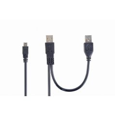   Gembird CCP-USB22-AM5P-3 Dual USB A to Mini-USB cable 0,9m Black