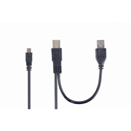 Gembird CCP-USB22-AM5P-3 Dual USB A to Mini-USB cable 0,9m Black