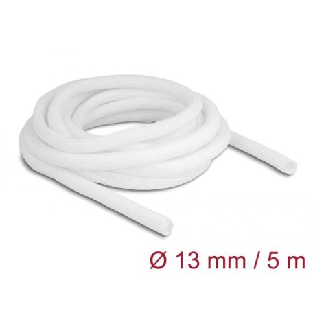 DeLock Braided Sleeve self-closing 5mx13mm White