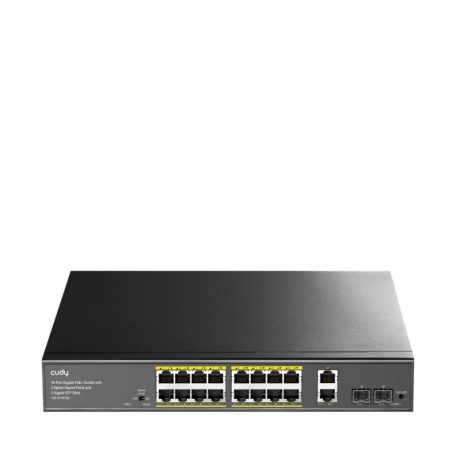 Cudy GS1018PS2 16-GbE PoE Switch with 2 Uplink GbE and 2 Uplink SFP