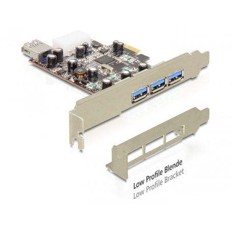 DeLock PCI Express Card > 3 x external + 1 x internal USB 3.0 Type-A female