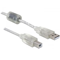 DeLock USB 2.0 A-B upstream male/male 0,5m Transparent