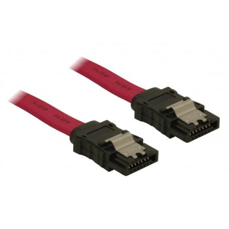 DeLock SATA cable 50cm straight/straight metal Red