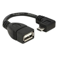   DeLock Cable Micro USB type-B male angled > USB 2.0-A female OTG 11cm