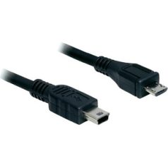   DeLock Cable USB 2.0 micro-B male > USB mini male 1m Black