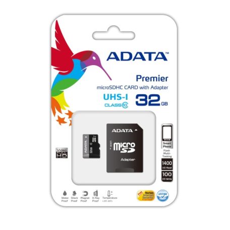 A-Data 32GB microSDHC Class 10 UHS-I U1 + adapterrel