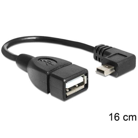 DeLock Cable Mini USB male angled > USB 2.0-A female OTG 16cm Black