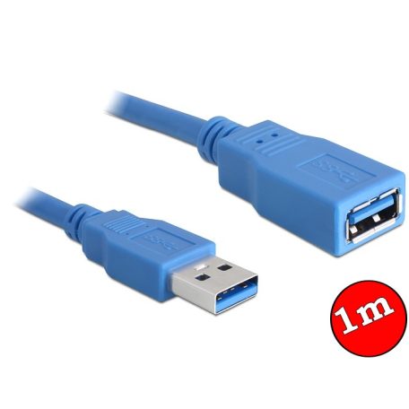 DeLock USB 3.0-A hosszabbító kábel male-female 1m Blue