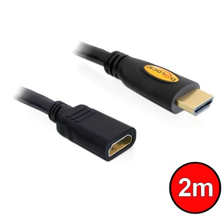 DeLock HDMI with Ethernet – HDMI A male > HDMI A female 2m