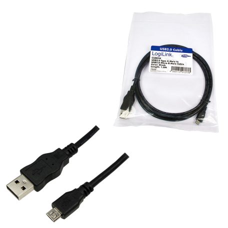 Logilink CU0034 USB2.0 A male -> microUSB male 1,8m Black