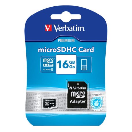 Verbatim 16GB microSDHC Premium Class10 + adapterrel