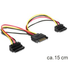 DeLock Cable Power SATA 15pin > 2x SATA HDD – angled