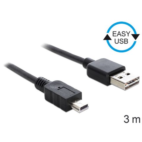 DeLock Easy-USB2.0-A male > USB 2.0 mini male 3m Black