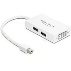   DeLock mini Displayport 1.1 male > Displayport / HDMI / DVI-D (Dual Link) female Passive Adapter White