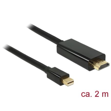 DeLock mini Displayport 1.1 male to HDMI male kábel 2m Black