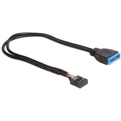   DeLock Cable USB 2.0 pin header female > USB 3.0 pin header male 30cm