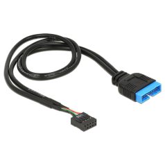   DeLock Cable USB2.0 pin header female > USB3.0 pin header male 45cm Black