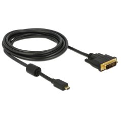   DeLock HDMI cable Micro-D male > DVI-D (Dual Link) 24+1 male 2m Black