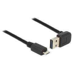   DeLock EASY-USB kábel, 1m, EASY-USB2.0 "A" fel/le 90°-s dugó és micro-B dugó csatlakozókkal