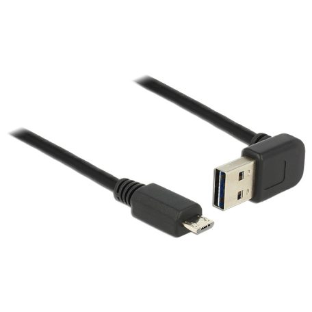 DeLock EASY-USB kábel, 1m, EASY-USB2.0 "A" fel/le 90°-s dugó és micro-B dugó csatlakozókkal