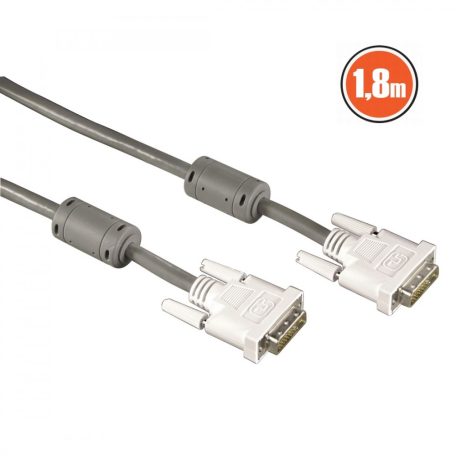 Hama DVI-D (Dual Link) (24+1) Cable 1,8m Grey