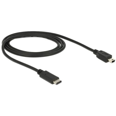 DeLock USB Type-C 2.0 - USB2.0 miniB cable 1m Black