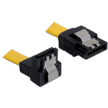 DeLock SATA 6 Gb/s le /egyenes kábel, fém, 30 cm Yellow