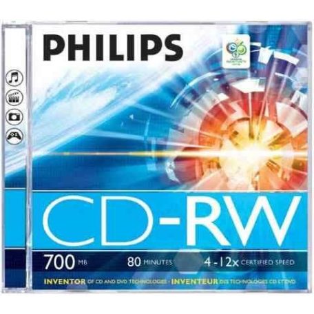 Philips CD-RW 80 12x vastag tok 1db/cs (1-es címke)